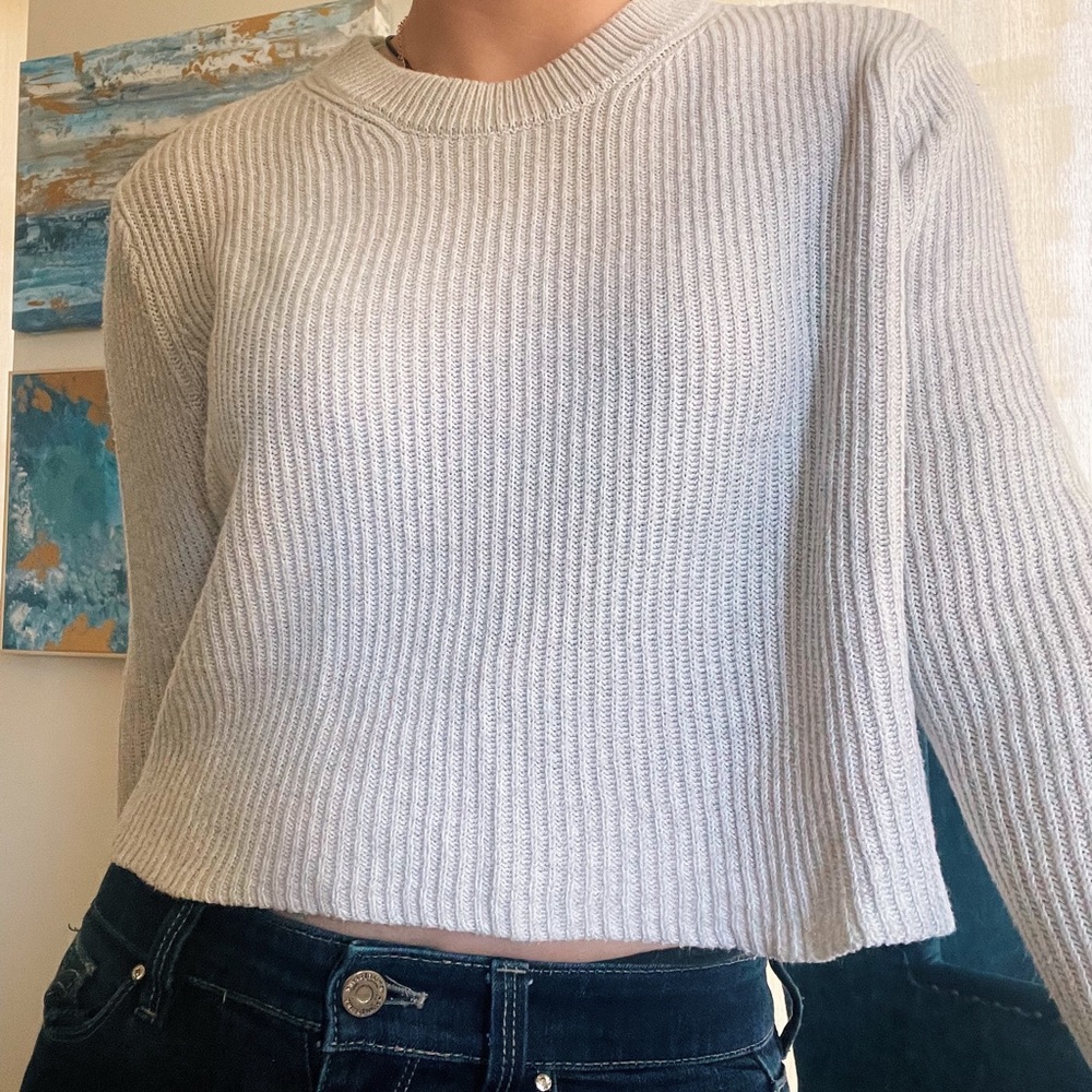 Gray Cropped Sweater